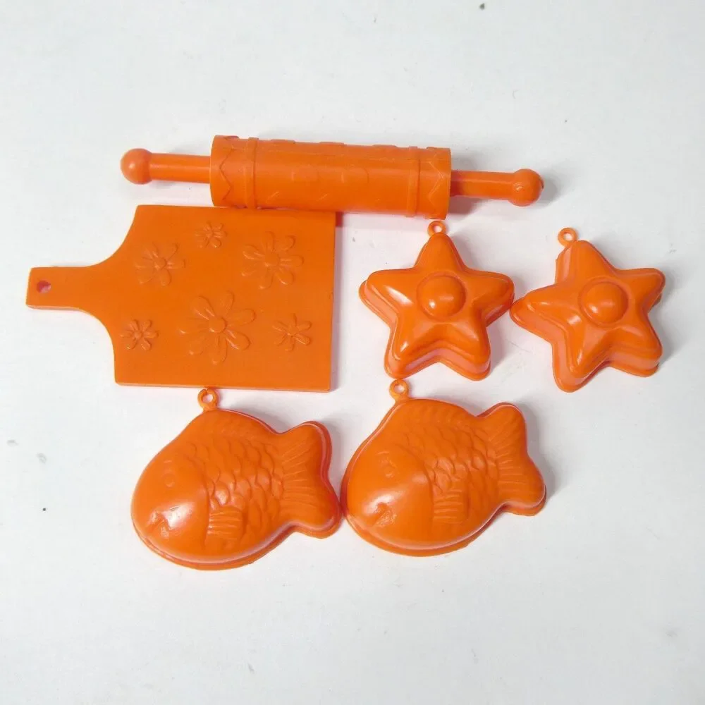 Jello Molds & Kitchen Accessories Vintage Barbie Dollhouse Orange Plastic Retro